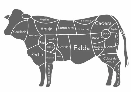 Partes del ganado vacuno